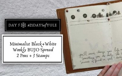 Minimalist Black+White Weekly BUJO Spread | 2 Pens + 3 Stamps